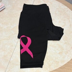 Lane Bryant Black Leggings with Pink Accent